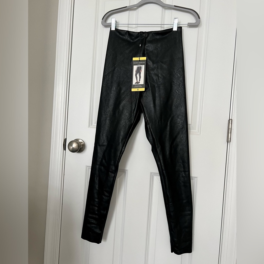 Mario Serrani faux leather black leggings brand new!